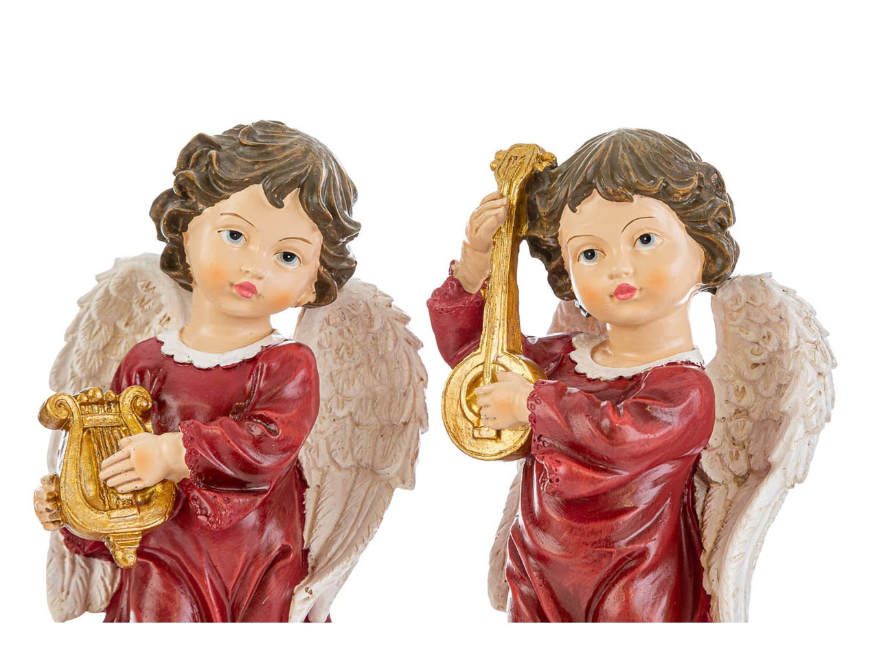 Angelo natalizio 11,5x10xh.20,5cm in resina 2 assortimenti