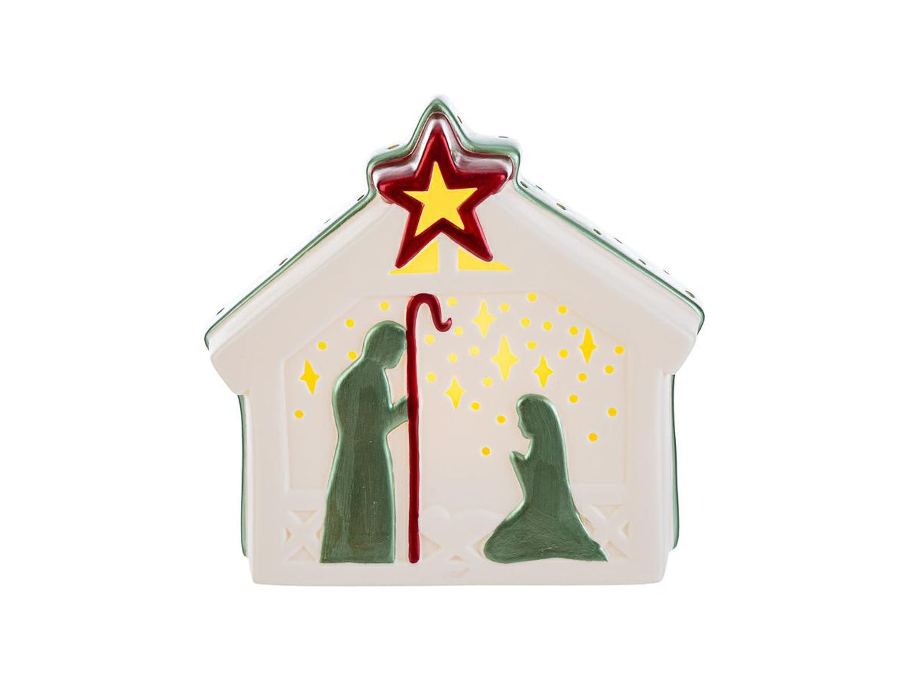 Presepe 17,5x10xh.16cm con led in porcellana