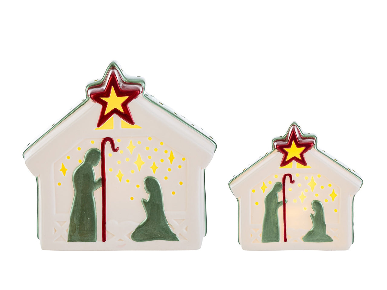 Presepe 17,5x10xh.16cm con led in porcellana