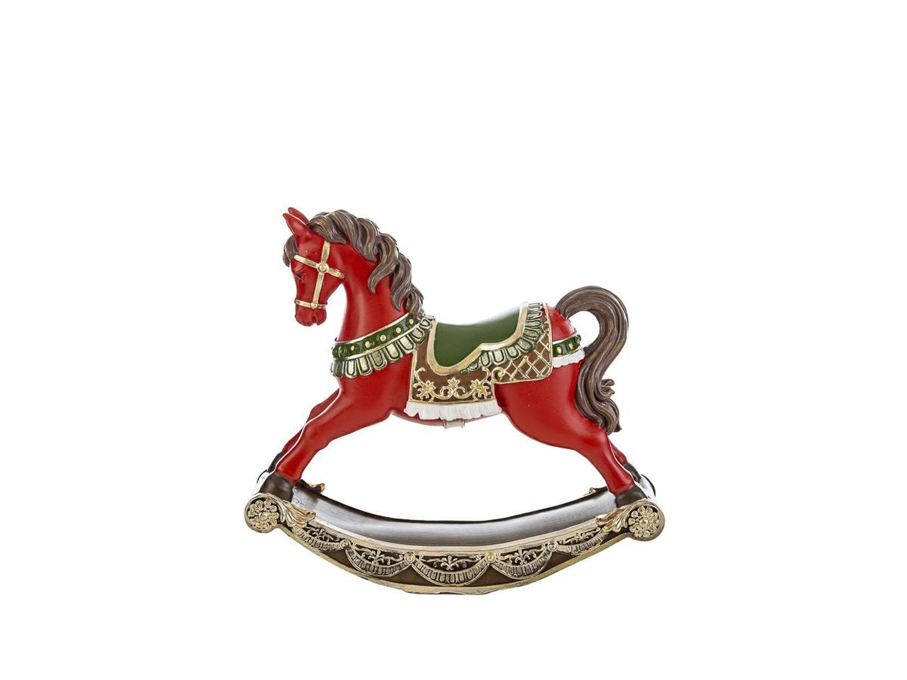 Cavalluccio natalizio 11,5x3xh.12cm in resina