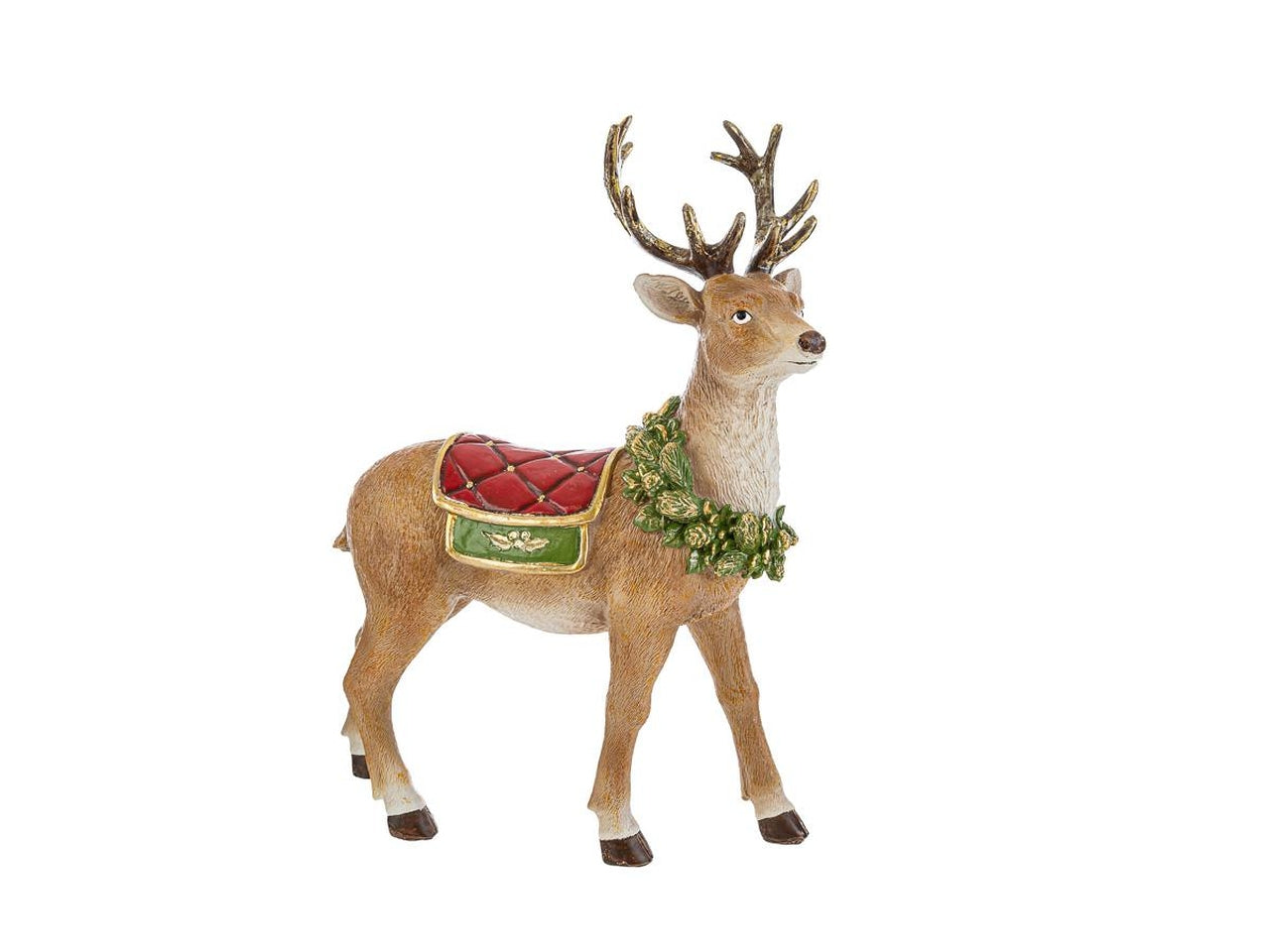 Statua renna natalizia resina opaca multicolor 25x11xh.32cm - Le Stelle