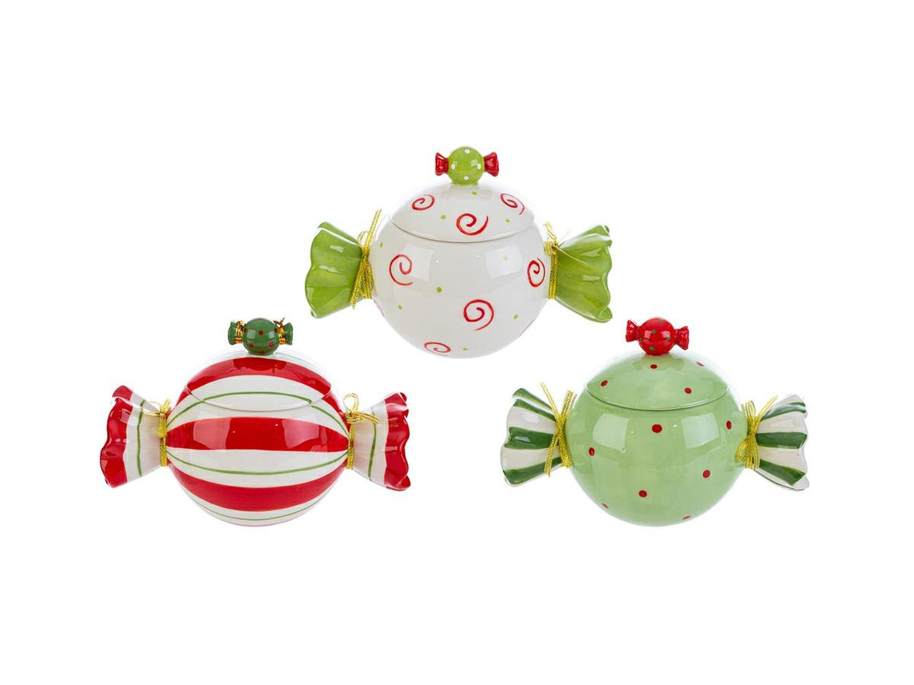 Contenitore candy 19x11,5xh.12,5cm in ceramica 3 assortimenti