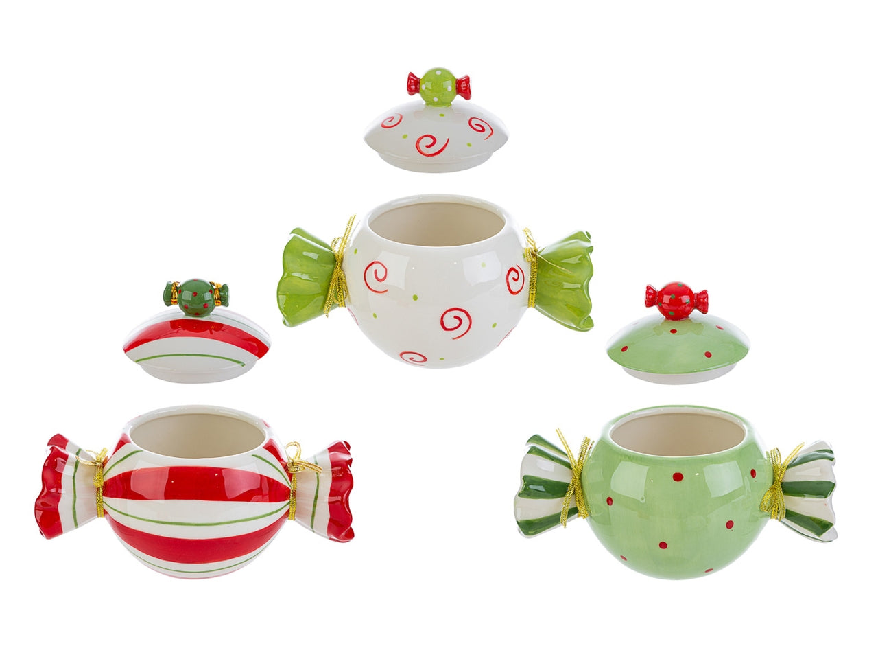 Contenitore candy 22x15xh.17cm in ceramica 3 assortimenti