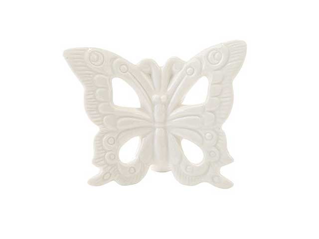 Farfalla porcellana 7,5x4x6cm bianco 53168
