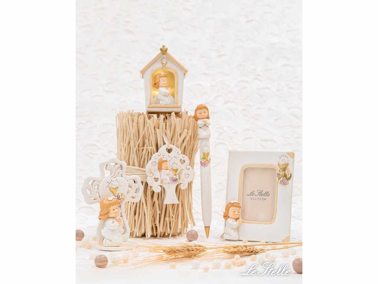 Penna bimba per comunione in resina 17 cm