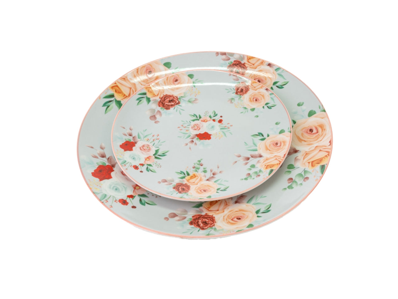 Piatti decoro pink&roses 18 pezzi 54254
