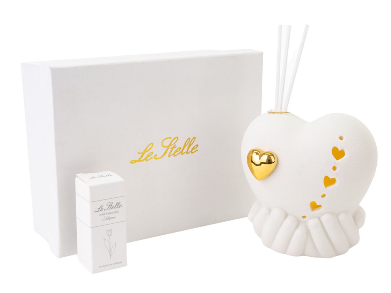Profumatore cuore mani in porcellana con led