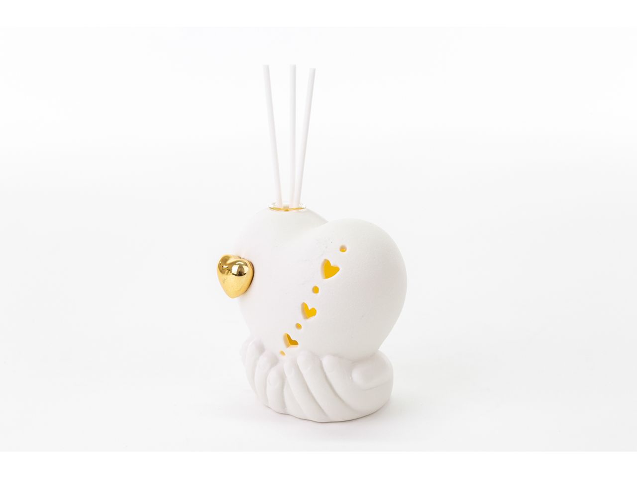 Profumatore cuore mani in porcellana con led