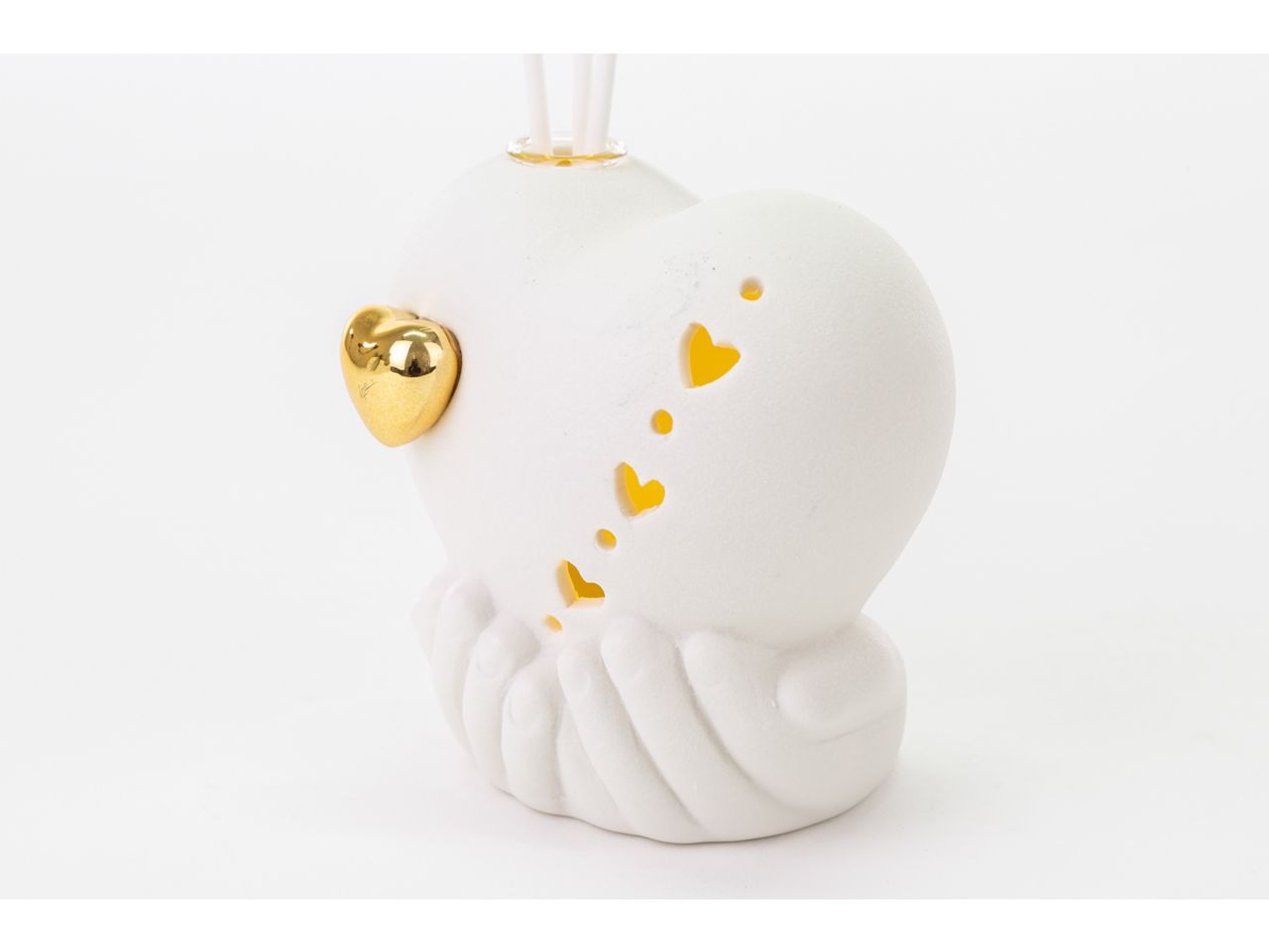 Profumatore cuore mani in porcellana con led