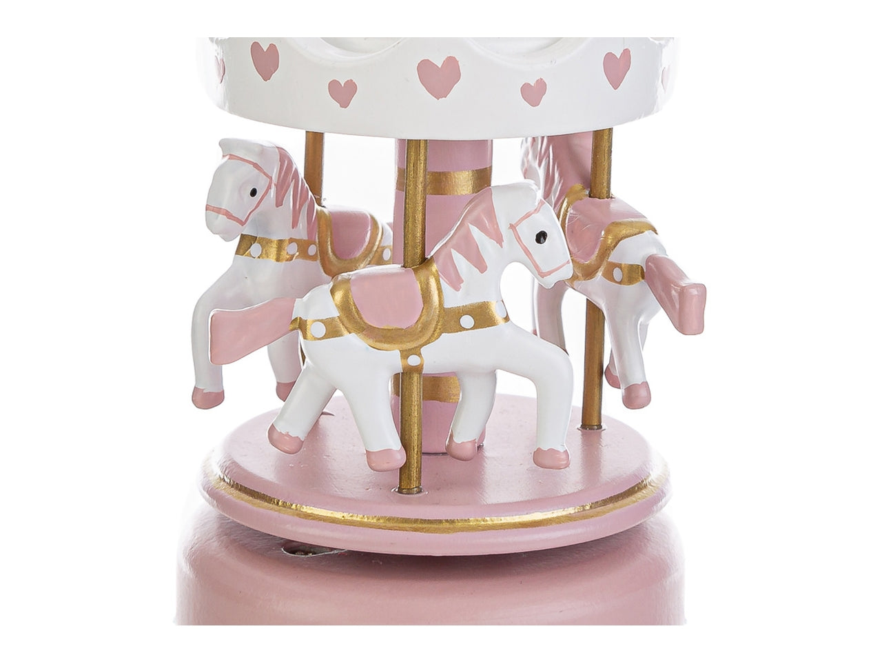 Carillon giostrina in legno rosa/bianco - 7,5x13 cm - Le Stelle
