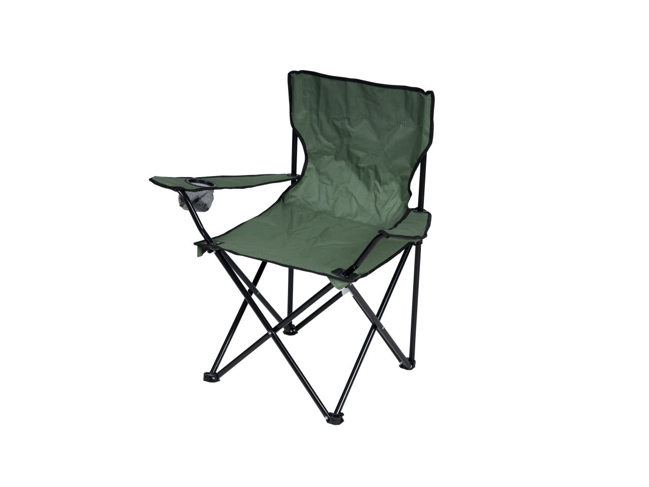 Sedia da campeggio pieghevole in acciaio e poliestere verde scuro con sacca contenitiva, portata max 120 kg 50x50x80 cm - Nataluna