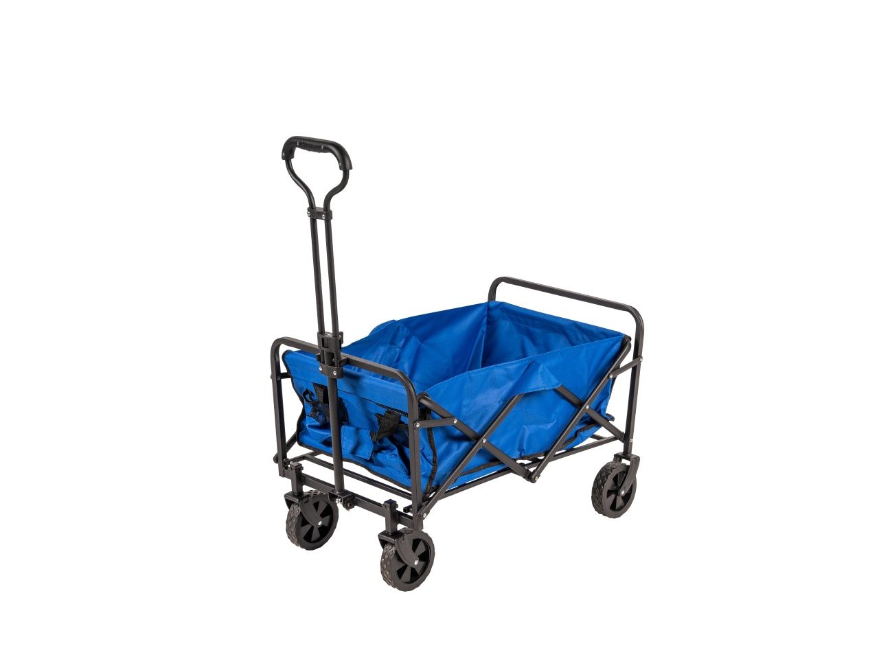 Carrello pieghevole in acciaio, poliestere e ruote in gomma, rosso e blu 73x48,5x66 cm - Nataluna