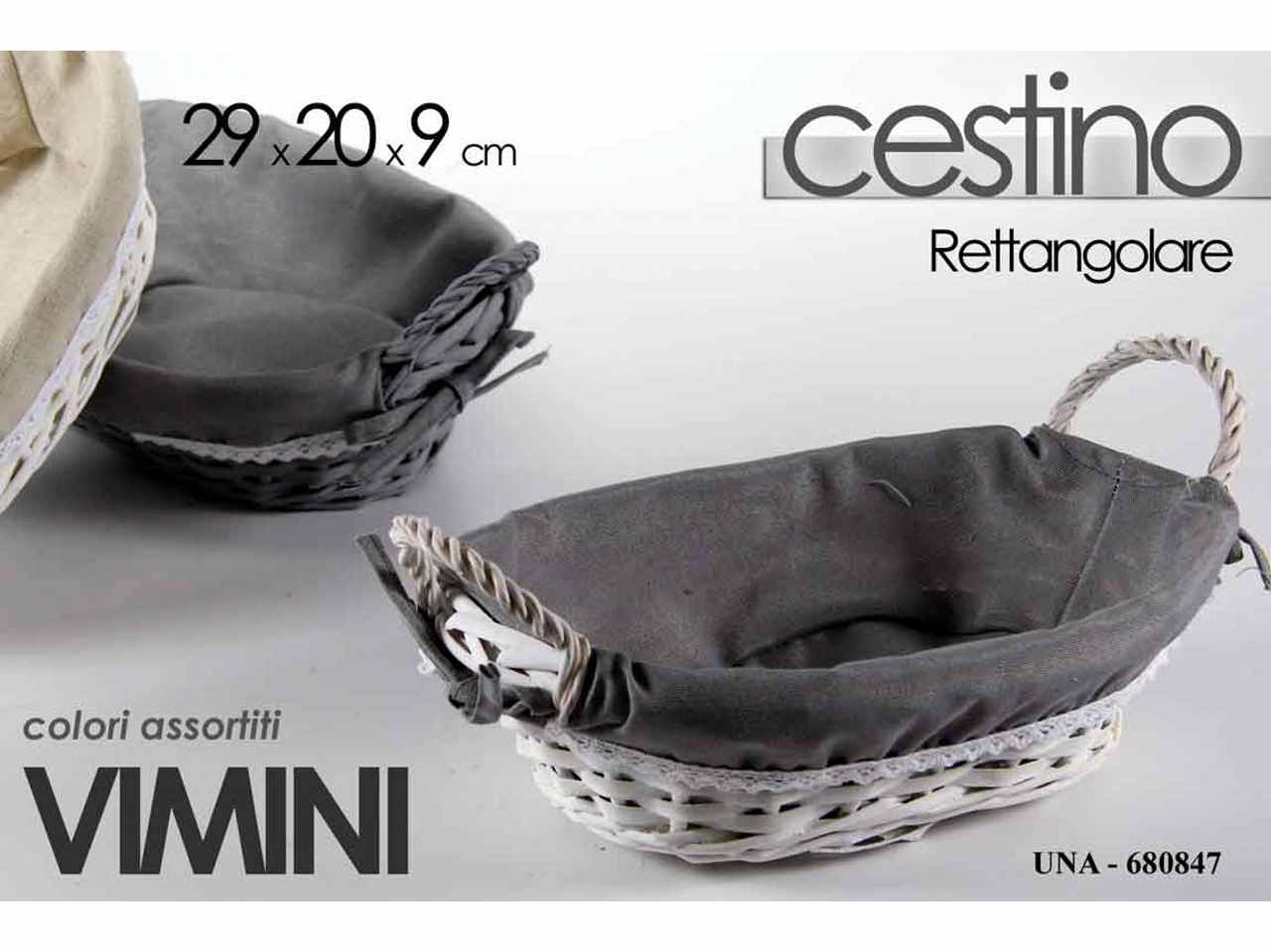 Cestino vimini rettangolare ass.29x20x9cm 6808