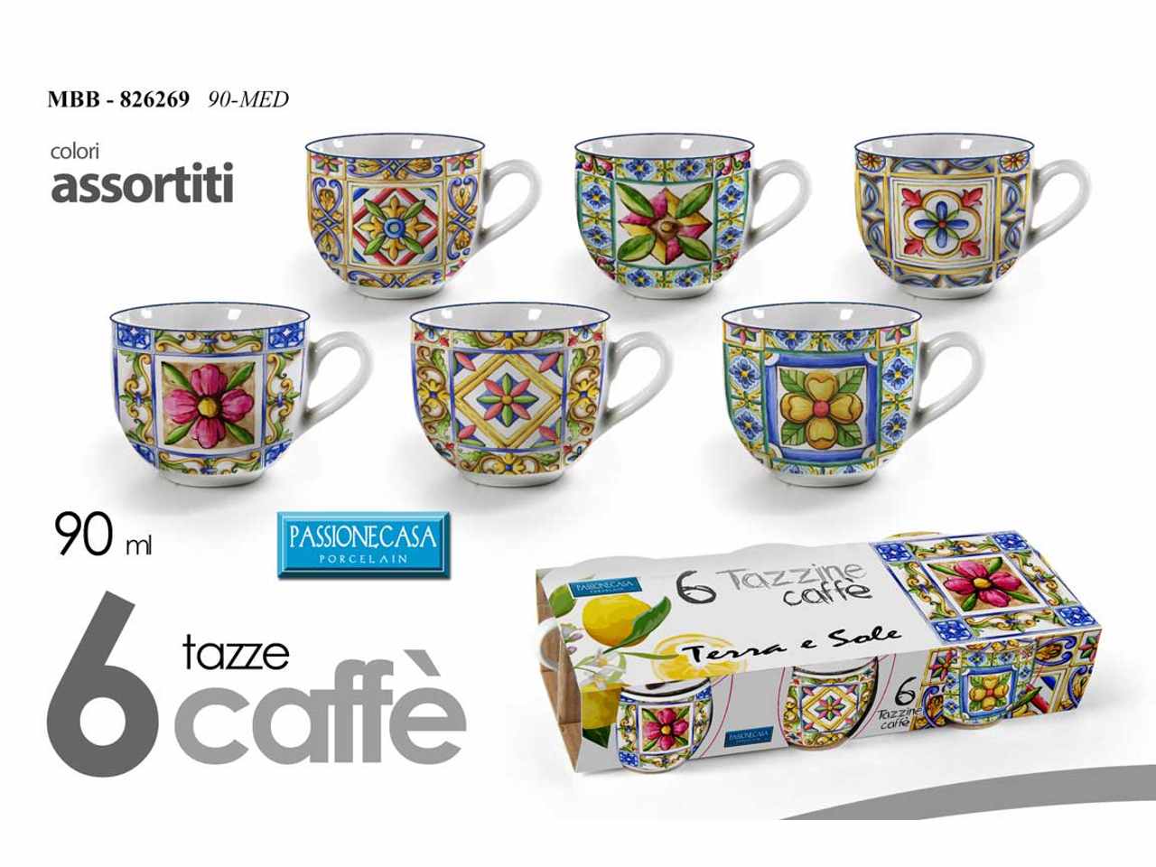 Tazzina caffe' 6 pezzi 90cc 826269