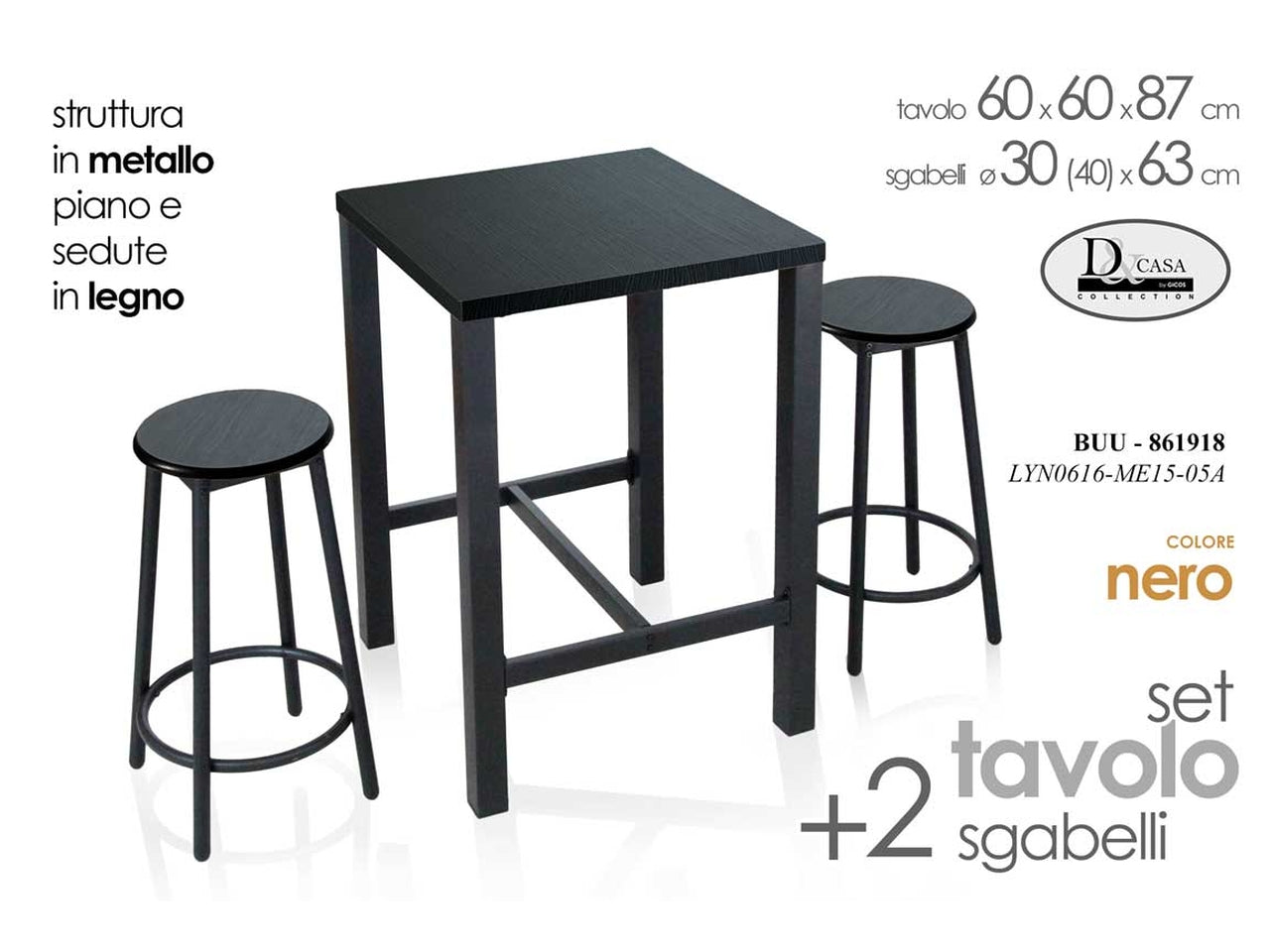 Tavolo con 2 sgabelli