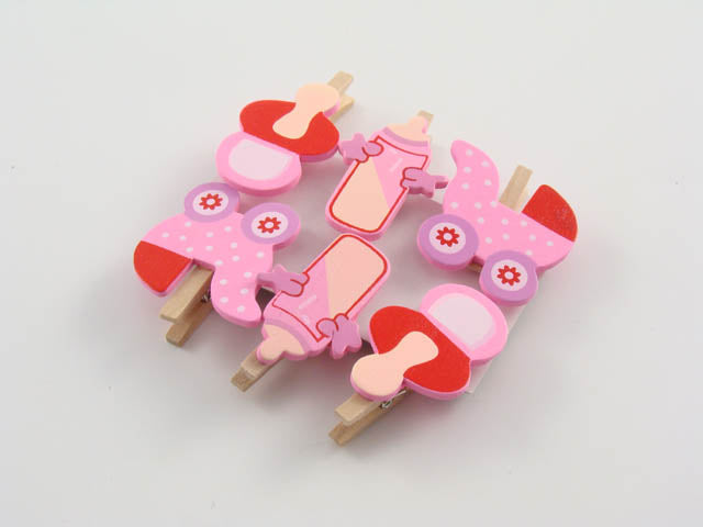 Set 6 mini mollette bimba cm.4 23096