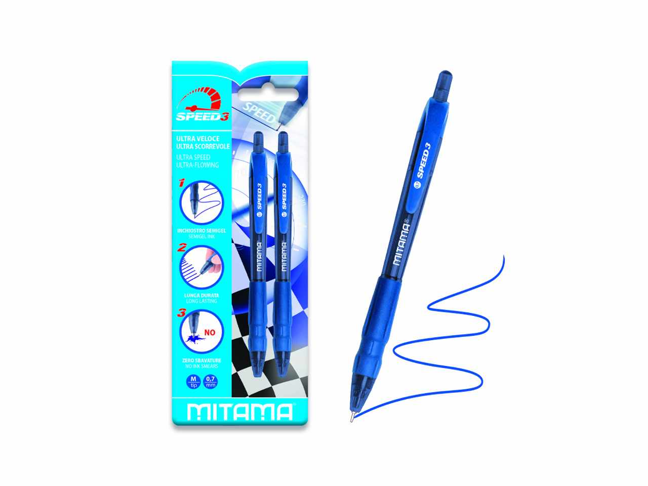 Penna scatto 0,7 2 pezzi blu