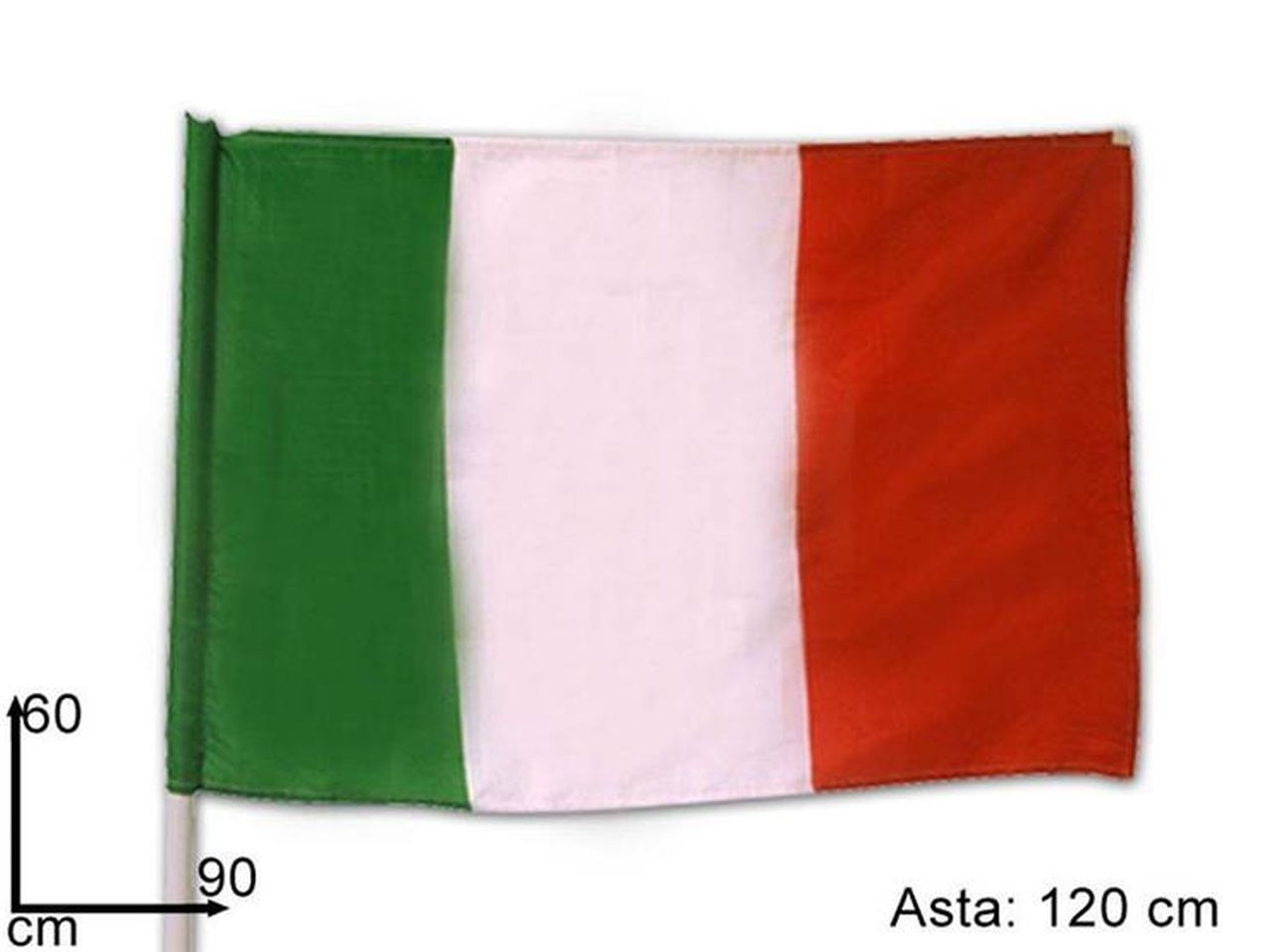 Bandiera italia con asta 60x90cm