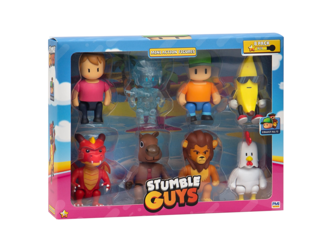 Stumble Guys mini action figure per bambini con 8 personaggi da collezione - 8 cm