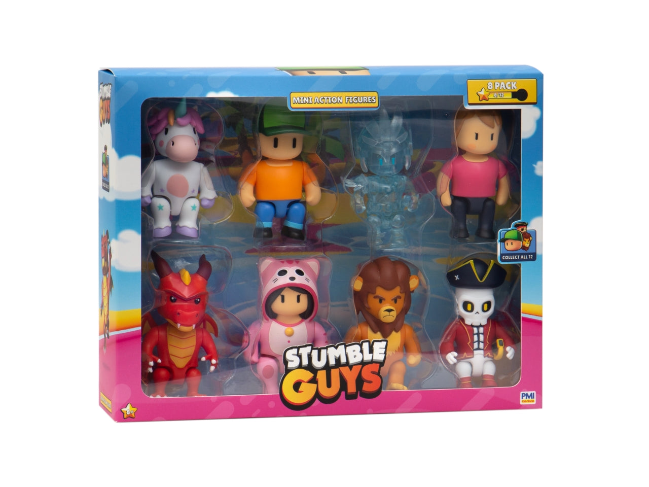 Stumble Guys mini action figure per bambini con 8 personaggi da collezione - 8 cm