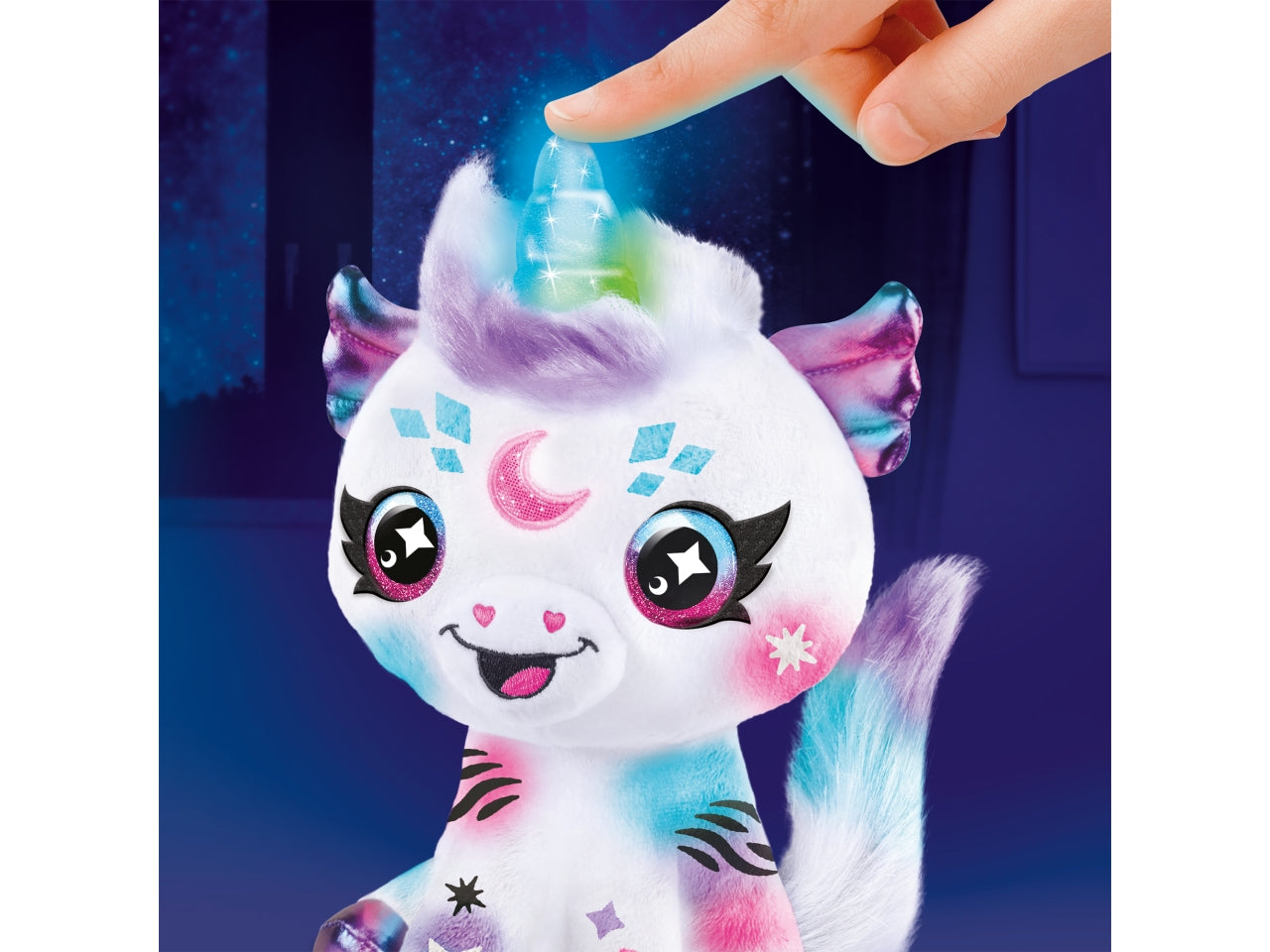 Airbrush plush cosmic unicorn 32x30x11cm