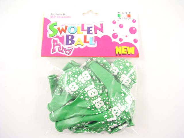 Palloncini gomma 20 pezzi 18 anni verde1064