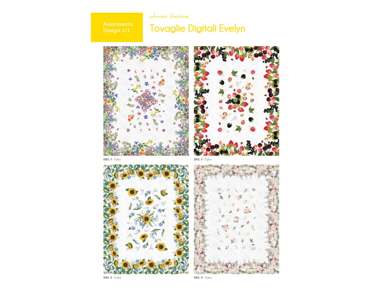 Tovaglia dig evelyn 140x240cm modelli assortiti