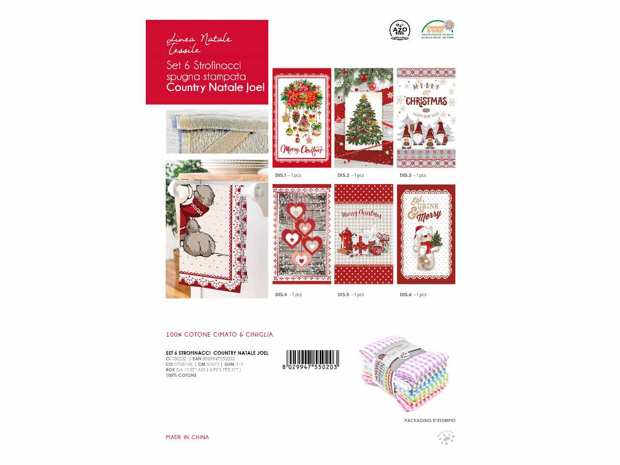 Strofinaccio country joel 6 pezzi