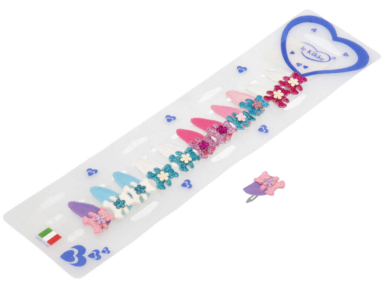 Clic clac 3cm con orsetto e glitter