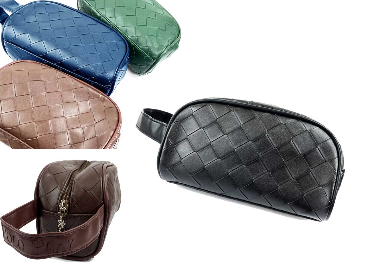 Beauty case polo play effetto intrecciato