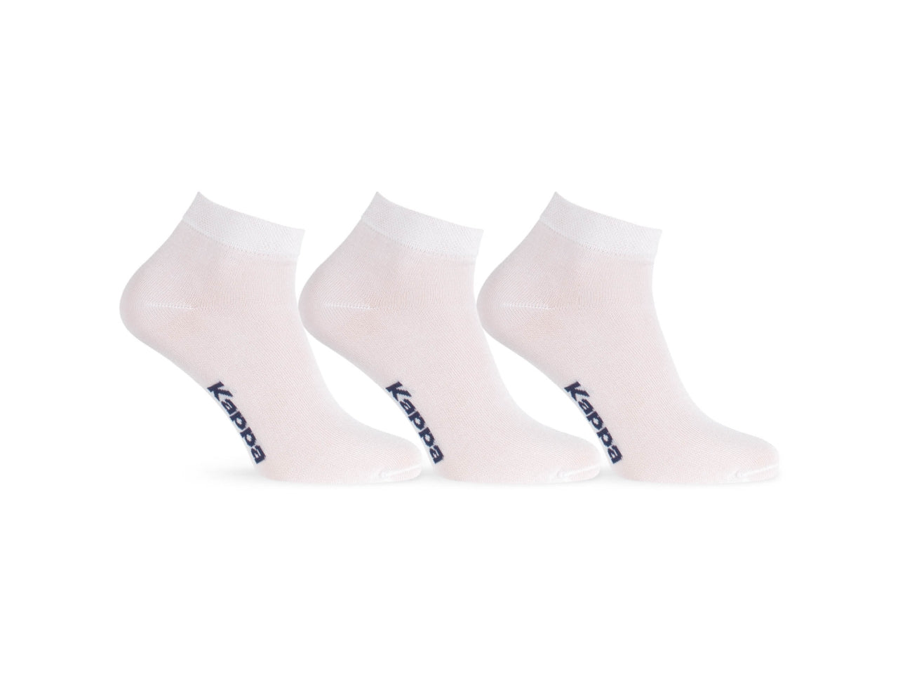 Minicalza adulto Kappa in misto cotone bianco, 3 paia taglia 36/38