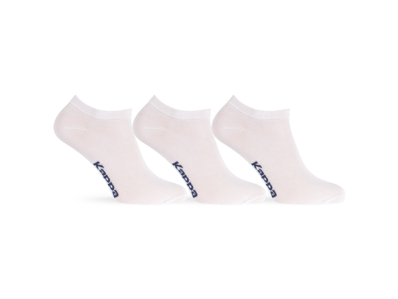 Calze fantasmino adulto Kappa in misto cotone bianco, 3 paia taglia 39/41