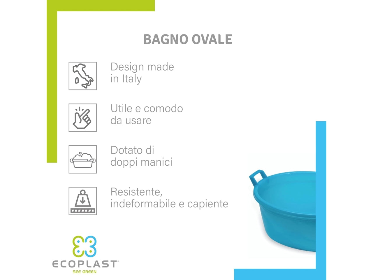 Bagno ovale azzurro d70 bo70