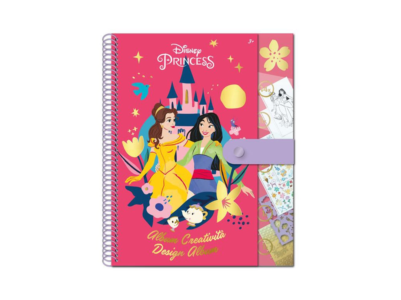Album da colorare per bambini Disney Princess con sticker e stencil - Ideale per Bambini 3+