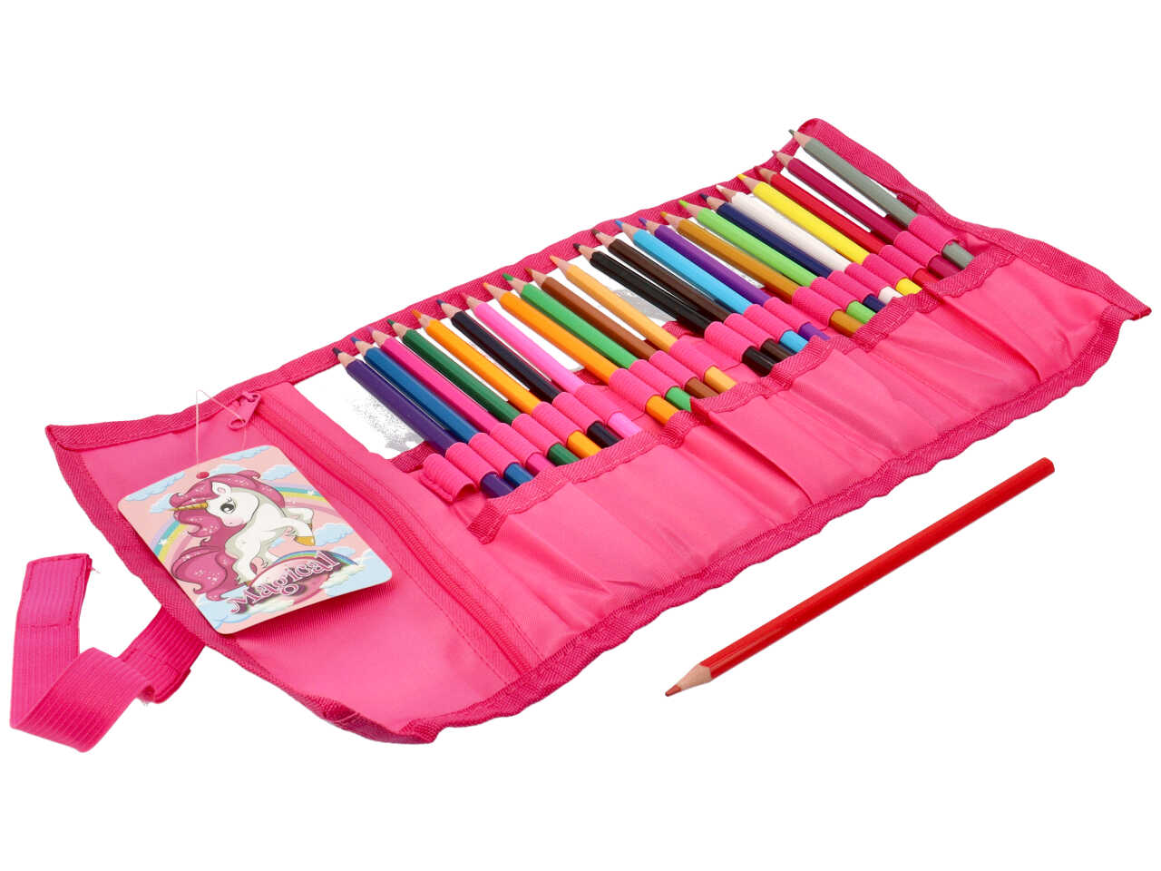 Astuccio UNICORNO rosa in tessuto 14x5x4cm 40 g - 1 astuccio