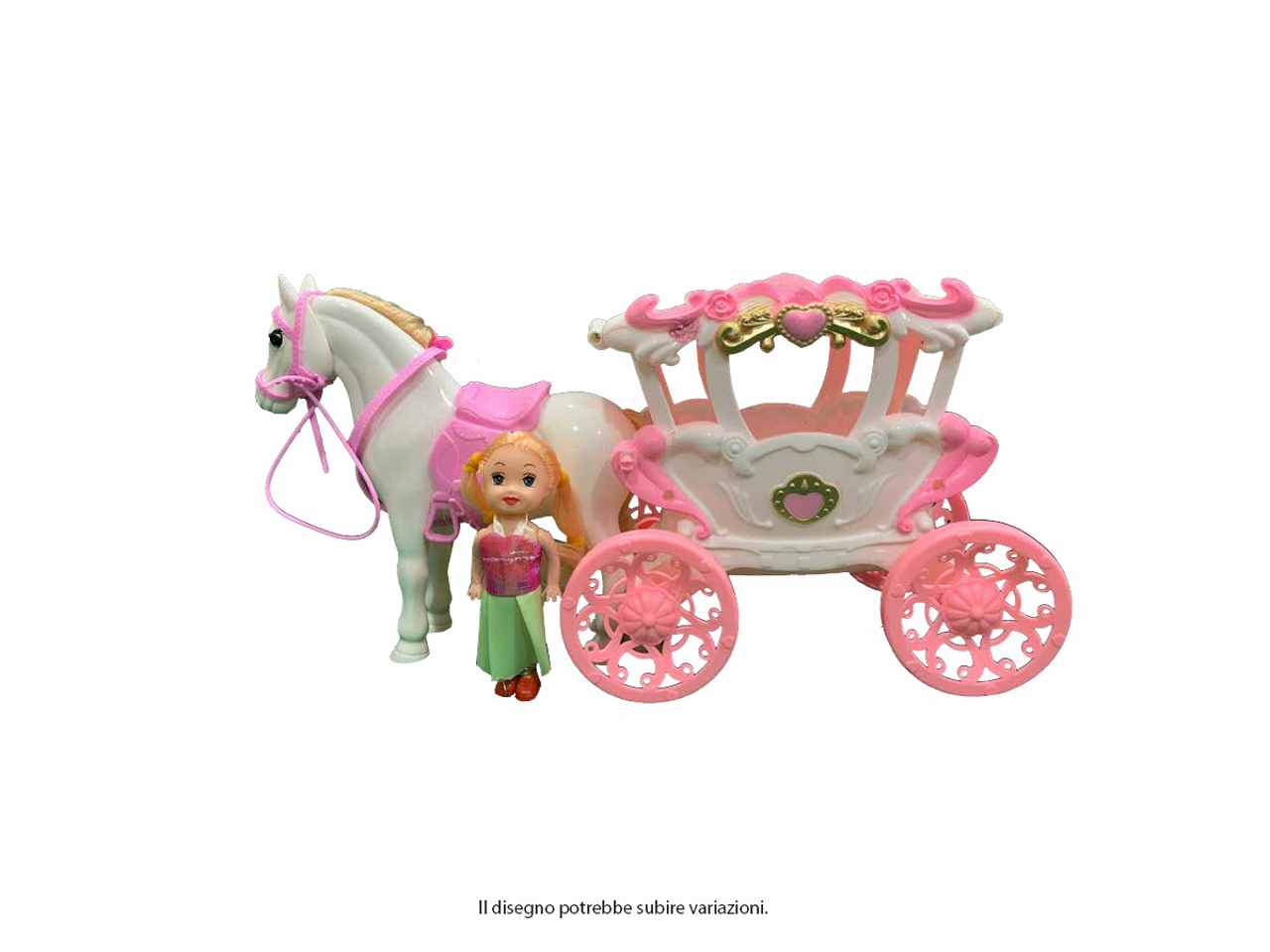 Bambola con cavallo e acc. rosa toy0708