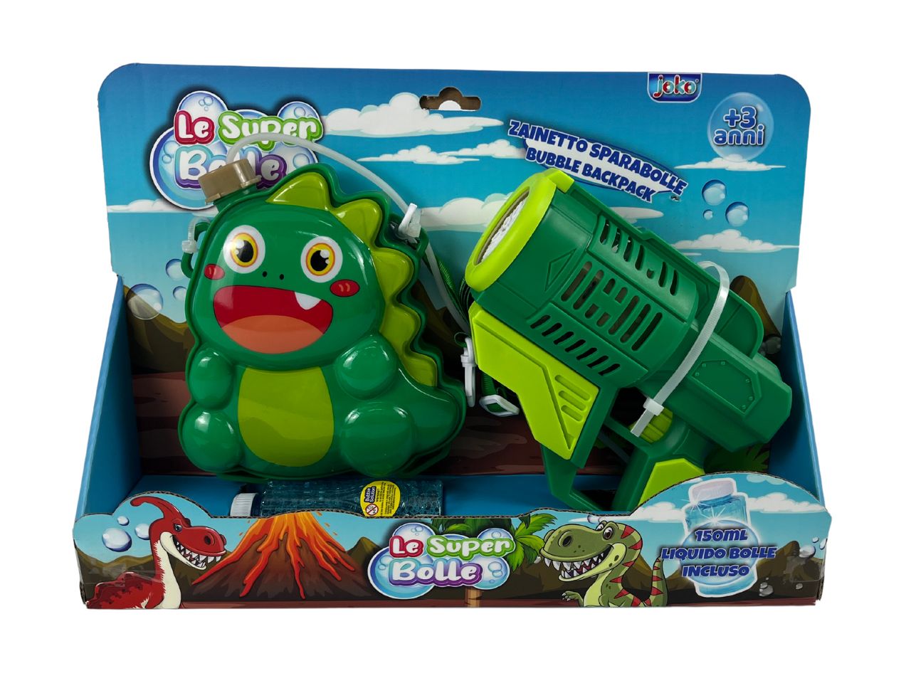 Zainetto con bottiglia 150ml dinosauro