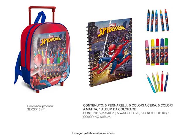 Spiderman trolley con accessori