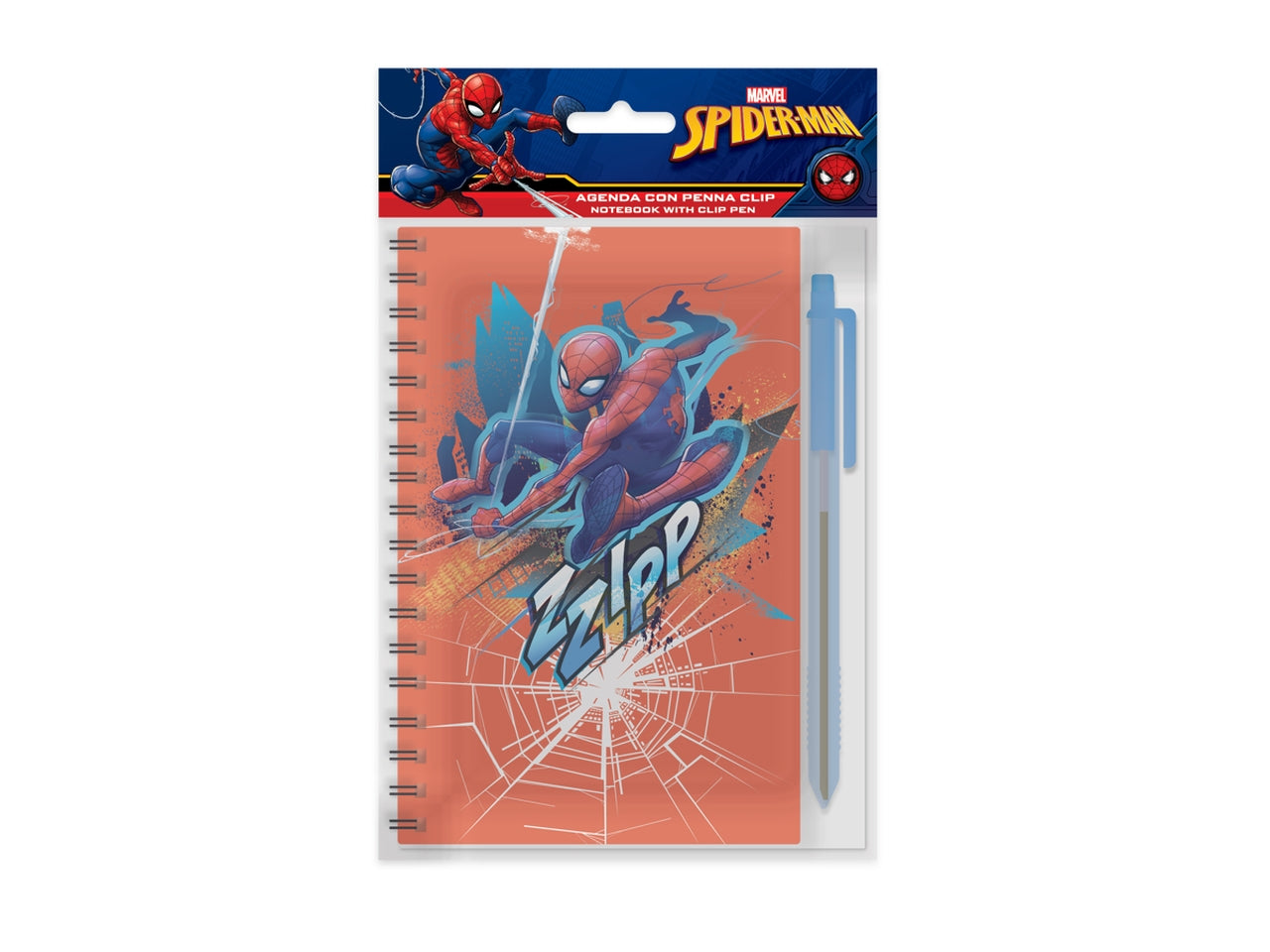 Spiderman notes Marvel con penna blu 14x11 cm - M.C. srl