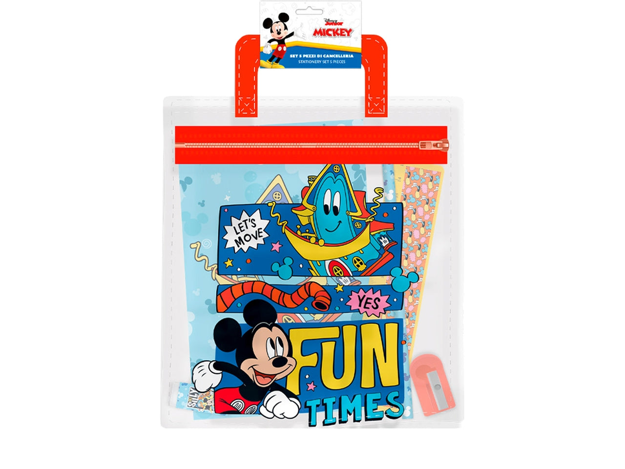 Mickey set cancelleria in busta pvc con manici