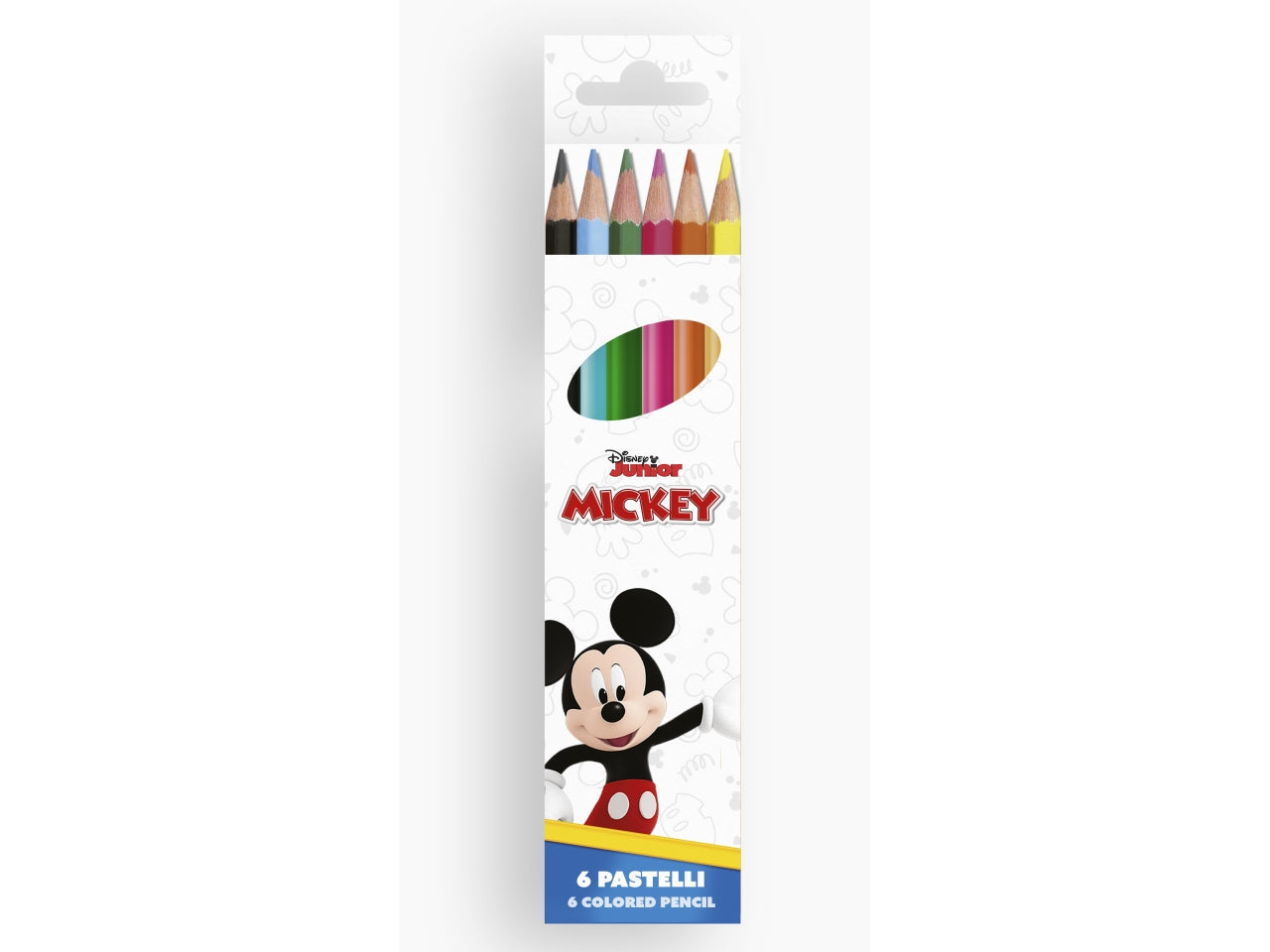 Mickey colori a matita , confezione da 6 pastelli - Mc Group