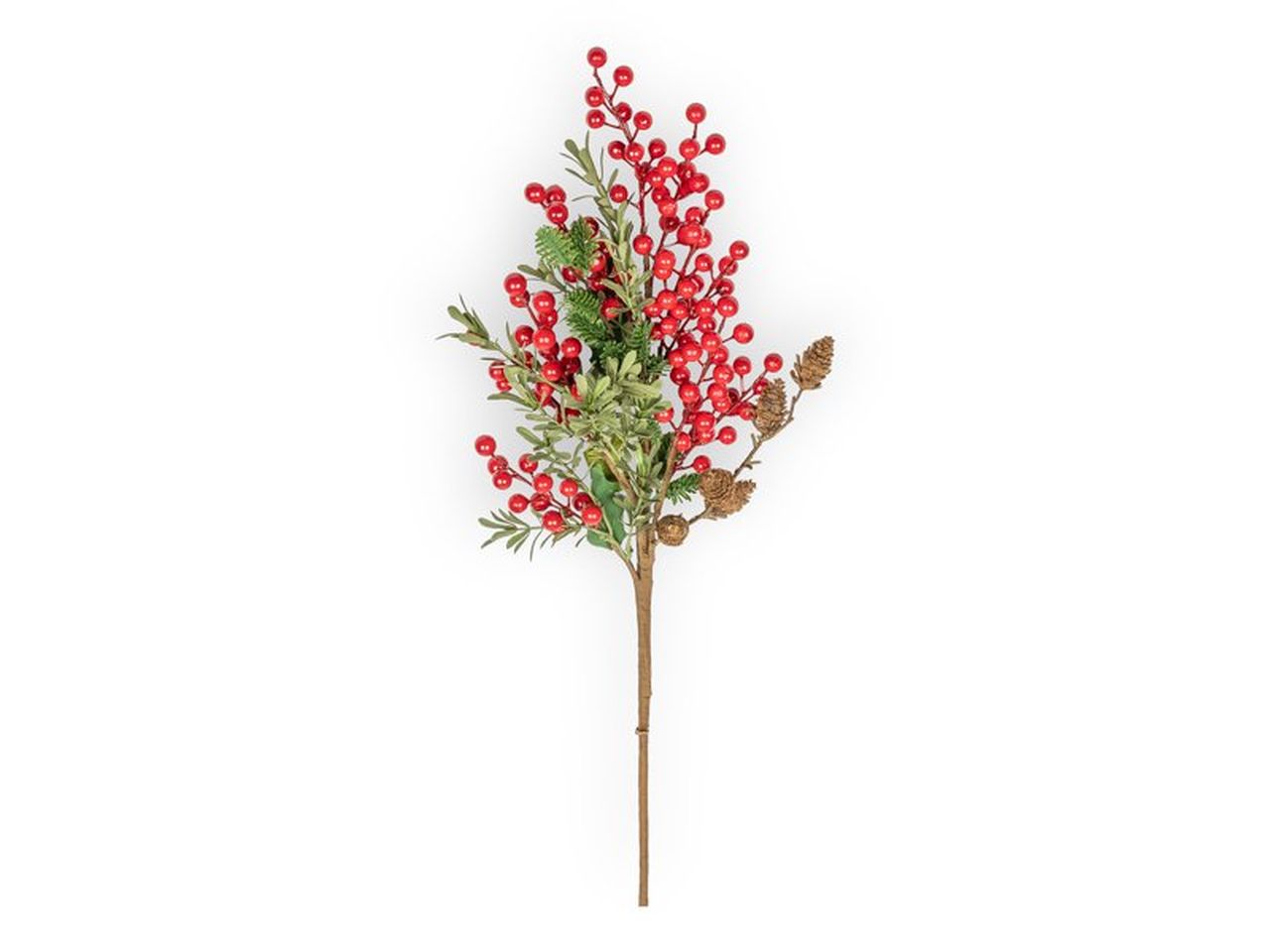 Ramo natalizio con bacche rosse 80cm