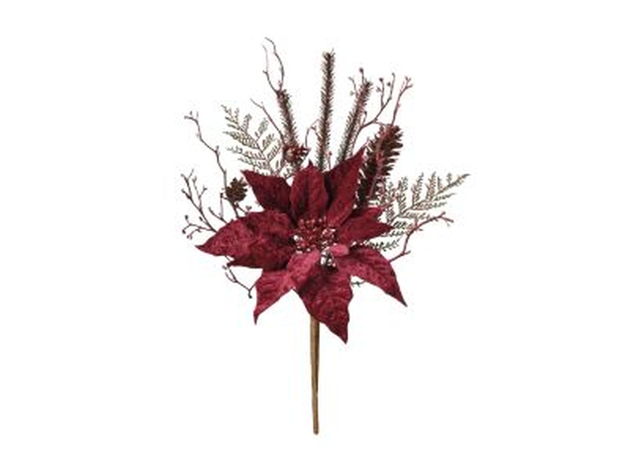 Rametto stella natale 41cm burgundy