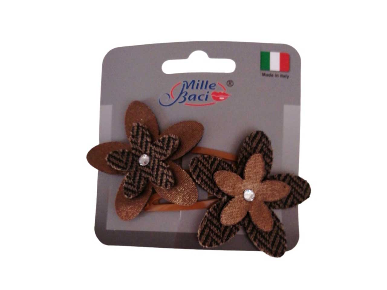 Click clack con doppio fiore e strass in vari colori - la confezione contiene 2 click clack