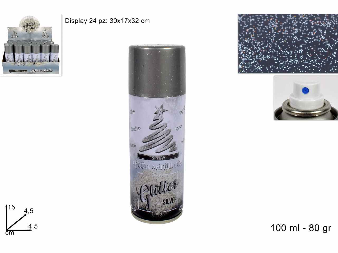 Bomboletta glitter silver 100ml