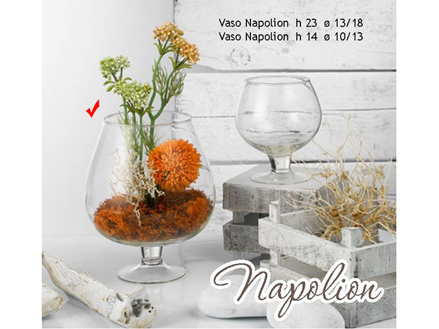 Linea vetro vaso napolion 23cm 6881