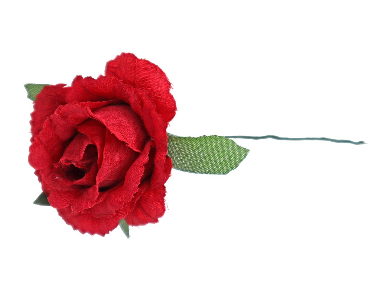 Rosa in tessuto stropicciato d.7,5cm rossa 12 pezzi