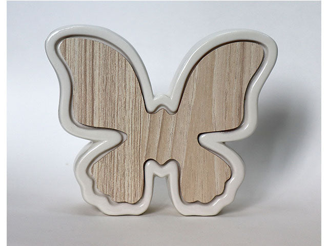 Farfalla porcellana bianca 15cm l18148