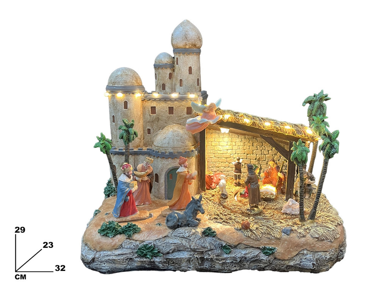 Presepe natalizio con chiesa 32x23x29,5m