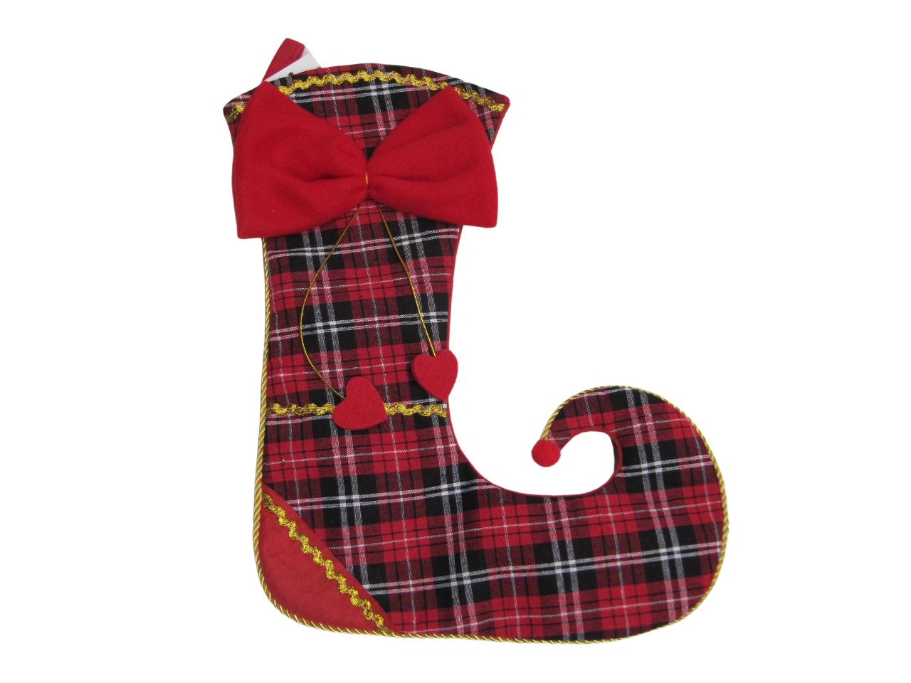 Calza aladino simpatica forma in cotone colorato 40cm in 1 colore cotone scozzese